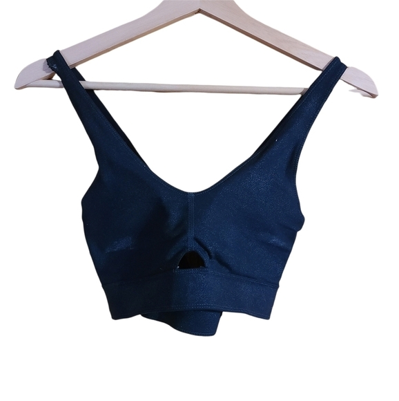 Diadora blue padded sport bra criss-cross back - Picture 1 of 7